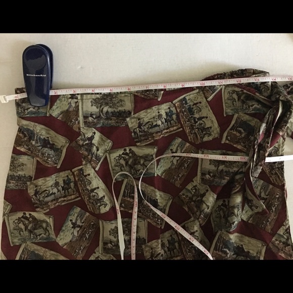 Lila & Lori NY, Long Skirt Horses Equestrian Burgundy wrap and zipper size 14 - Picture 9 of 11